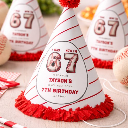 Chapeaux De Fètes J'avais 6 ans, maintenant j'ai 7 ans – Baseball 7e