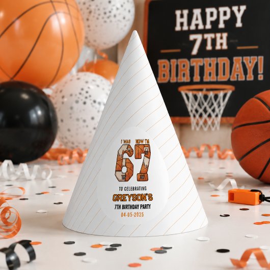 Chapeaux De Fètes J'avais 6 ans maintenant j'ai 7 ans Basket-ball –