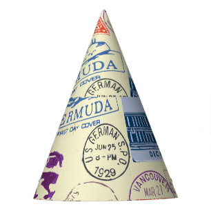 Chapeaux De Fètes Jeu de décors de tampon de document vintage