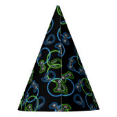 Chapeaux De Fètes Jeu vidéo Neon Blue & Green Anniversaire Party (Dos)