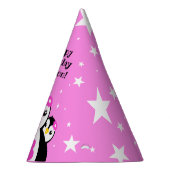 Chapeaux De Fètes Joli Anniversaire Pingouins Fleurs Roses (Droite)