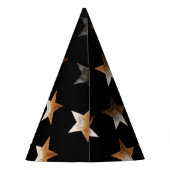 Chapeaux De Fètes Joli Magicien Noir Étoile Dorée (Dos)