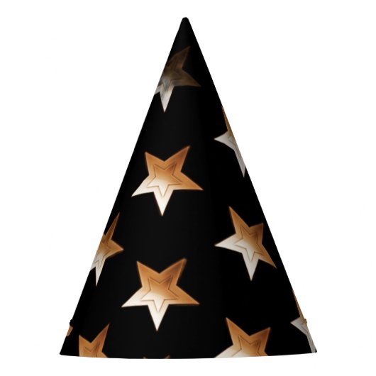 Chapeaux De Fètes Joli Magicien Noir Étoile Dorée (Devant)