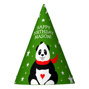 Chapeaux De Fètes Joli Panda d'anniversaire avec Casquette Bowler &