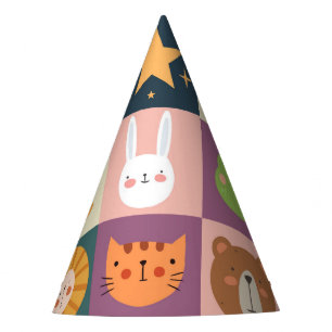 Chapeaux De Fètes Joli patchwork d'animaux colorés
