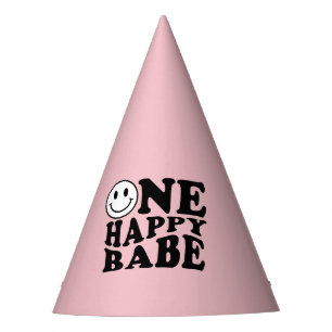 Chapeaux De Fètes Joli sourire rose Preppy Un bébé heureux