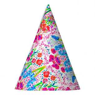 Chapeaux De Fètes Jolie couleur de fleurs d'aquarelle motif casquett