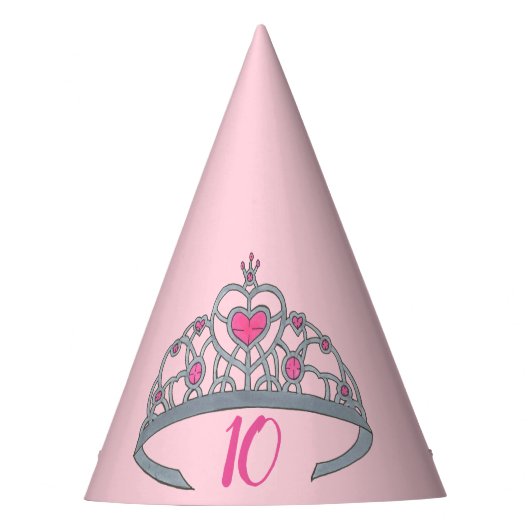 Chapeaux De Fètes Jolie princesse rose Tiara fête d'anniversaire fil (Devant)