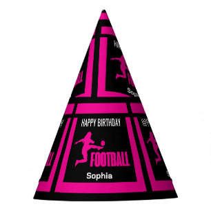 Chapeaux De Fètes Joueuse de football rose fille équipe d'anniversai