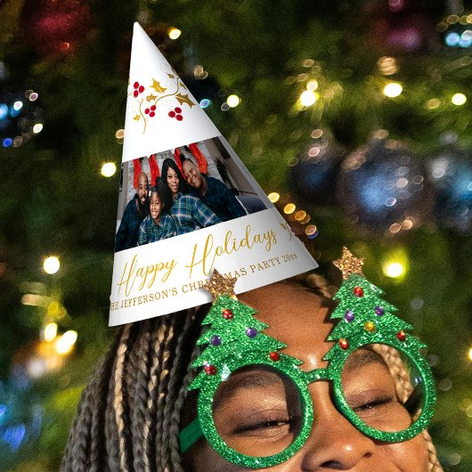 Chapeaux De Fètes Joyeuses vacances 5 photos sainte et baies blanc