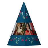 Chapeaux De Fètes Joyeuses vacances 5 photos sainte et baies bleu (Dos)