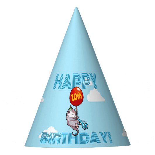 Chapeaux De Fètes Joyeux anniversaire ! Ajouter L'Âge Opossum & Ball (Devant)