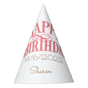 Chapeaux De Fètes Joyeux anniversaire Ajoutez votre nom et votre dat