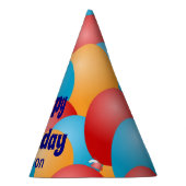 Chapeaux De Fètes Joyeux anniversaire avec nom et ballons (Droite)