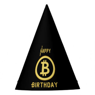 Chapeaux De Fètes Joyeux anniversaire Bitcoin Gold Party Casquette