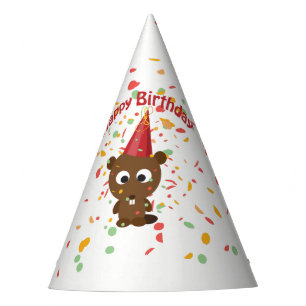 Chapeaux De Fètes Joyeux anniversaire Confetti Party Beaver