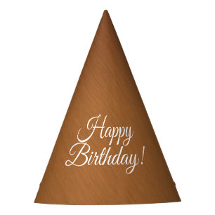 Chapeaux De Fètes Joyeux anniversaire de cuivre brossé