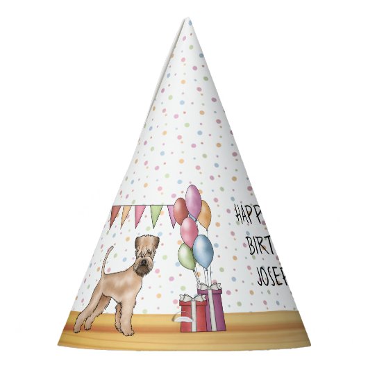 Chapeaux De Fètes Joyeux anniversaire de Terrier Pastel à molle (Gauche)
