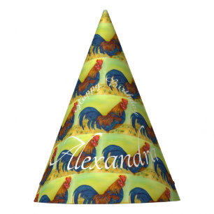 Chapeaux De Fètes Joyeux anniversaire du coq coloré