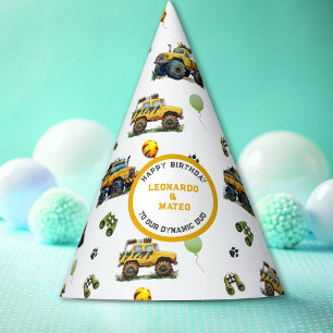 Chapeaux De Fètes Joyeux anniversaire dynamique Duo Monster Camion T