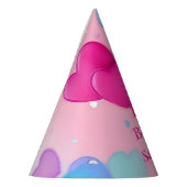 Chapeaux De Fètes Joyeux Anniversaire Fille Coeurs roses (Gauche)