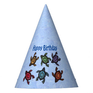 Chapeaux De Fètes Joyeux Anniversaire Groupe amusant de tortues Coqu