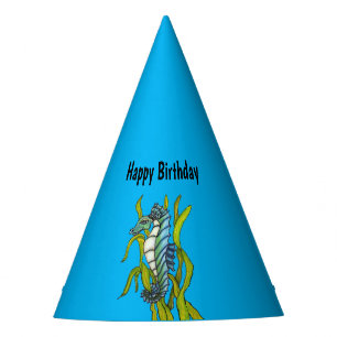 Chapeaux De Fètes Joyeux anniversaire Imaginaire Seahorse Seaweed Bl
