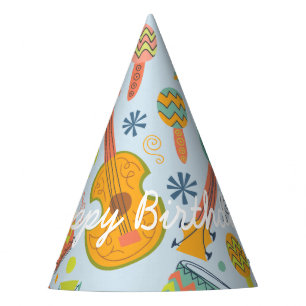 Chapeaux De Fètes Joyeux anniversaire.Instruments de musique.