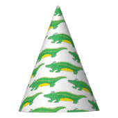 Chapeaux De Fètes Joyeux Anniversaire Jaune Alligator Vert Crocodile (Devant)