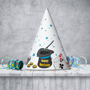 Chapeaux De Fètes Joyeux Anniversaire magique Montrer noir blanc ble