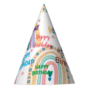 Chapeaux De Fètes Joyeux Anniversaire Papier Casquette Aquarelle