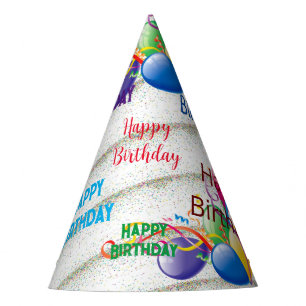 Chapeaux De Fètes Joyeux Anniversaire Papier Casquette Confetti