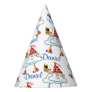 Chapeaux De Fètes Joyeux Anniversaire Papier Casquette Nuages Téléph