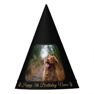 Chapeaux De Fètes Joyeux Anniversaire Photo Personnalisé de Chien av