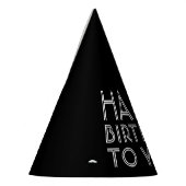 Chapeaux De Fètes "Joyeux Anniversaire Pour Vous !" | Noir et blanc (Gauche)