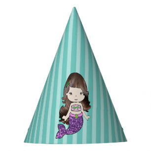 Chapeaux De Fètes Joyeux Anniversaire Purple Sirène Anniversaire Cas