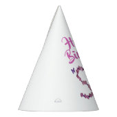 Chapeaux De Fètes Joyeux Anniversaire rose S Monogramme initial (Gauche)