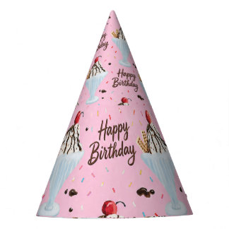 Chapeaux De Fètes Joyeux Anniversaire Sundae de Glace