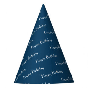 Chapeaux De Fètes Joyeux Anniversaire Texte Personnalisé Motif Navy