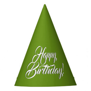 Chapeaux De Fètes Joyeux anniversaire vert d'Avocado clair