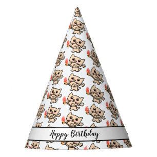 Chapeaux De Fètes Joyeux Chat Avec Crème De Glace