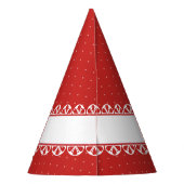 Chapeaux De Fètes Joyeux Noël, Dentelle Blanche Faux, Rouge Pointe P (Dos)