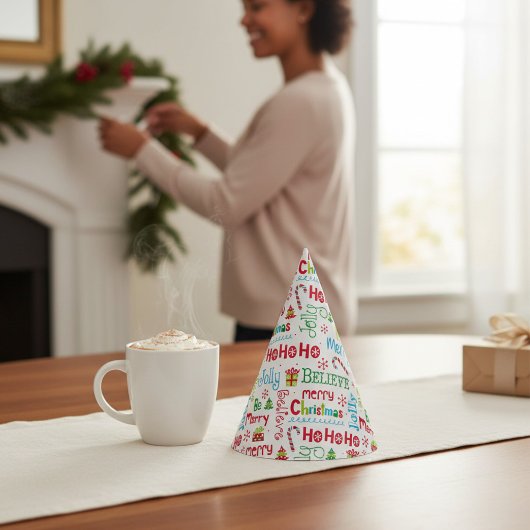 Chapeaux De Fètes Joyeux Noël Whimsical moderne Jolly Typographie