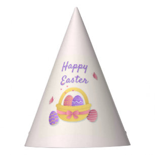 Chapeaux De Fètes Joyeux panier de Pâques et papillons