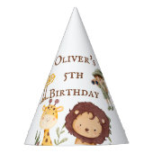 Chapeaux De Fètes Jungle Animaux Safari Anniversaire Cône (Devant)
