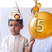 Chapeaux De Fètes Jungle Animaux Safari Anniversaire Cône