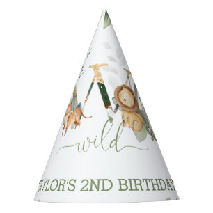 Chapeaux De Fètes Jungle Animaux Verdure 2e anniversaire Garçon fill