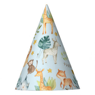 Chapeaux De Fètes Jungle safari animaux mignonette fête d'anniversai
