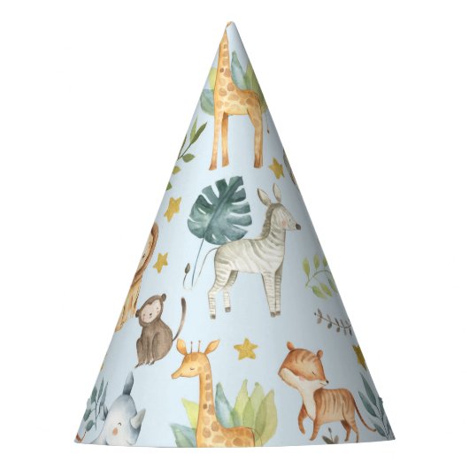 Chapeaux De Fètes Jungle safari animaux mignonette fête d'anniversai (Devant)
