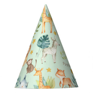 Chapeaux De Fètes Jungle safari animaux mignonette fête d'anniversai